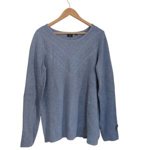 Devotion By Cyrus Blue Ribbed Sweater XL Heavyweight Warm Stretch Pullover